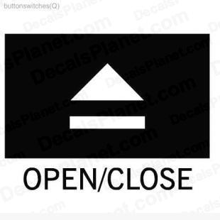 Open Close button listed in useful signs decals.