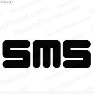 SMS text message symbol listed in useful signs decals.