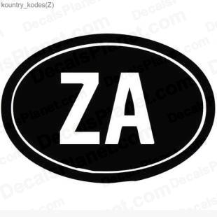 ZA country sign listed in useful signs decals.