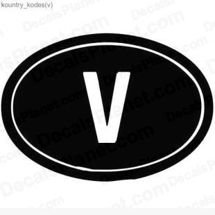 V country sign listed in useful signs decals.