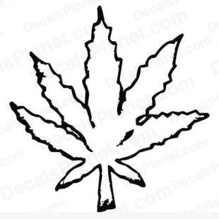 Weed leaf (pot leaf) listed in cartoons decals.