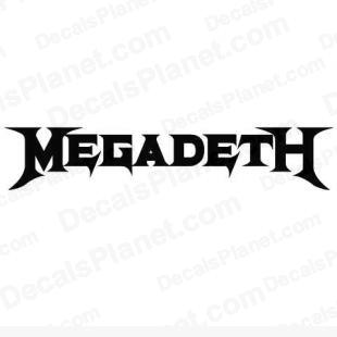 Megadeth listed in music and bands decals.
