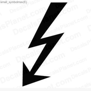 Lightning jolt (electric current) listed in useful signs decals.