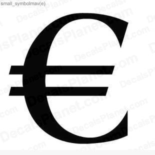 Euro symbol 2 listed in useful signs decals.