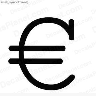Euro symbol 3 listed in useful signs decals.