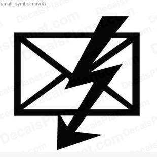 Text message or e-mail with lightning listed in useful signs decals.