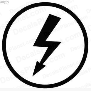 Thunder bolt arrow sign listed in useful signs decals.