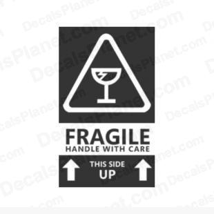 Fragile handle with care sign/label decal, vinyl decal sticker, wall ...