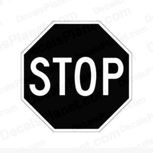 Stop sign listed in useful signs decals.