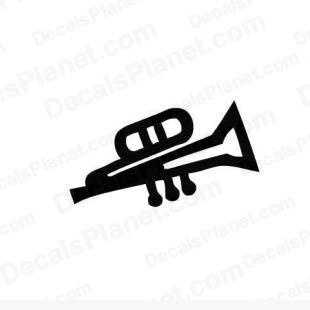 Trumpet instrument listed in music and bands decals.