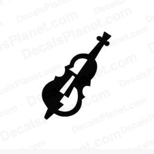 Double bass instrument listed in music and bands decals.