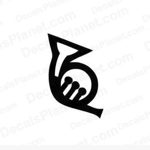 French Horn instrument listed in music and bands decals.