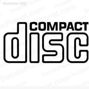 Compact disc listed in computer decals.