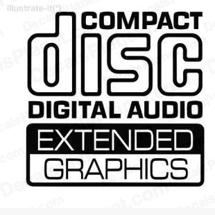 Compact disc digital audio extended graphics listed in computer decals.