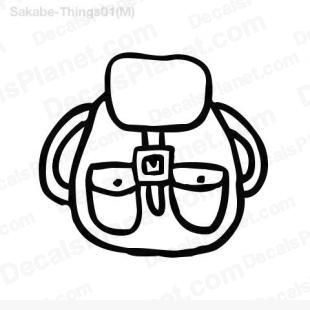 Backpack listed in cartoons decals.