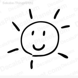 Happy sun listed in cartoons decals.
