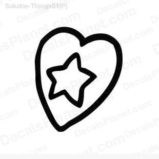 Starred heart (with a star inside) listed in cartoons decals.