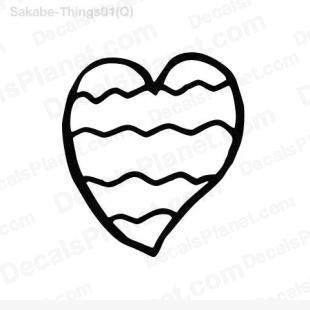 Wave heart (with waves inside) listed in cartoons decals.