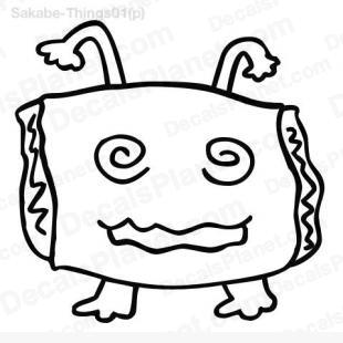 Pillow head (dizzy and sleepy) listed in cartoons decals.