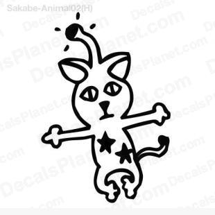 Alien cat listed in cartoons decals.