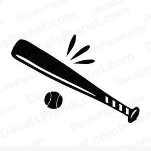 Baseball bat and ball listed in sports decals.