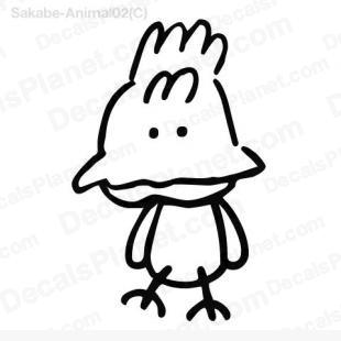 Scribbled bird listed in cartoons decals.