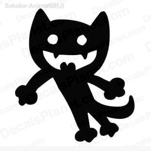 Black cat drawing listed in cartoons decals.