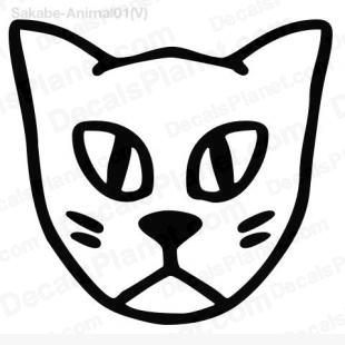 Cat face drawing 2 listed in cartoons decals.