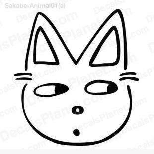 Cat face drawing 3 listed in cartoons decals.