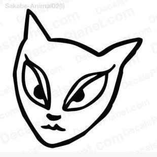 Cat female face drawing listed in cartoons decals.