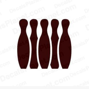 Bowling pins listed in sports decals.