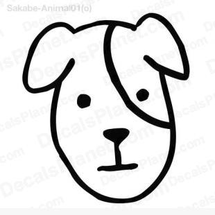Dog face simple drawing listed in cartoons decals.