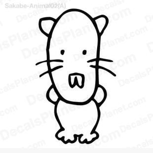 Hamster scribbled listed in cartoons decals.