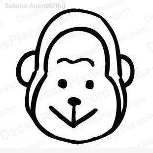 Monkey head drawing 3 listed in cartoons decals.