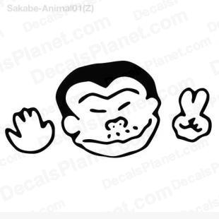 Monkey japanese peace listed in cartoons decals.