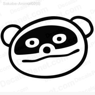 Panda face drawing listed in cartoons decals.