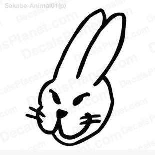 Rabbit head listed in cartoons decals.
