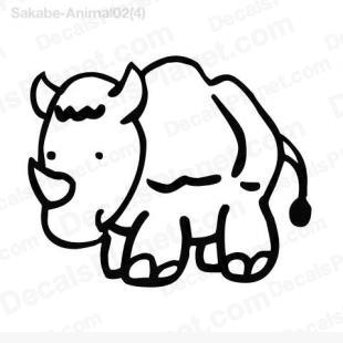 Rhinoceros scribbled 1 listed in cartoons decals.