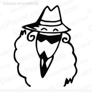 Sheep in a suit listed in cartoons decals.