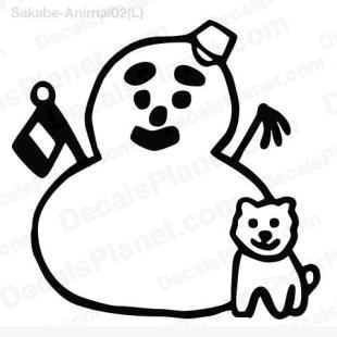 Snowman with dog listed in cartoons decals.