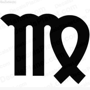 Virgo sign listed in zodiac decals.