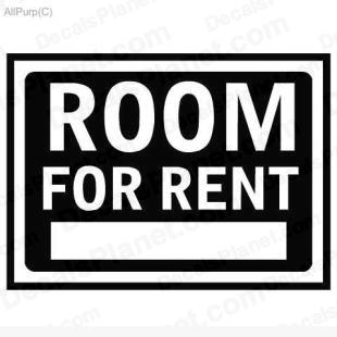 Room for rent sign decal, vinyl decal sticker, wall decal ...