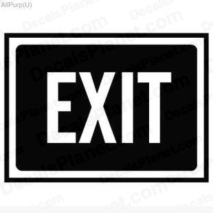 Exit sign listed in useful signs decals.