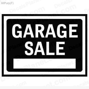 Garage sale sign listed in useful signs decals.