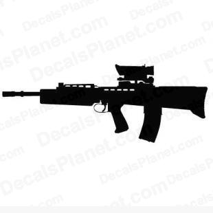Enfield L85A2 (SA80) listed in firearm companies decals.