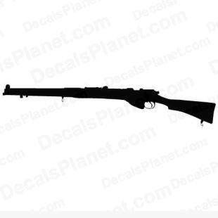 Lee Enfield rifle listed in firearm companies decals.