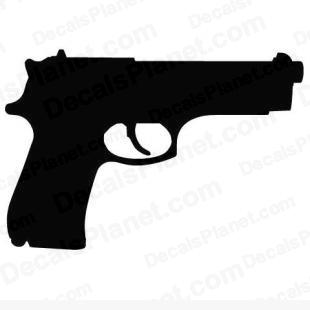 Beretta M92FS listed in firearm companies decals.