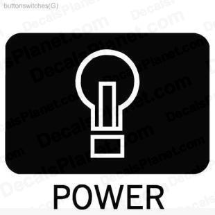 Power button listed in useful signs decals.