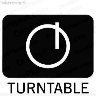 Turntable button listed in useful signs decals.