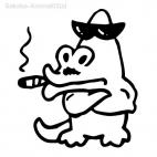 Alligator smoking a cigar